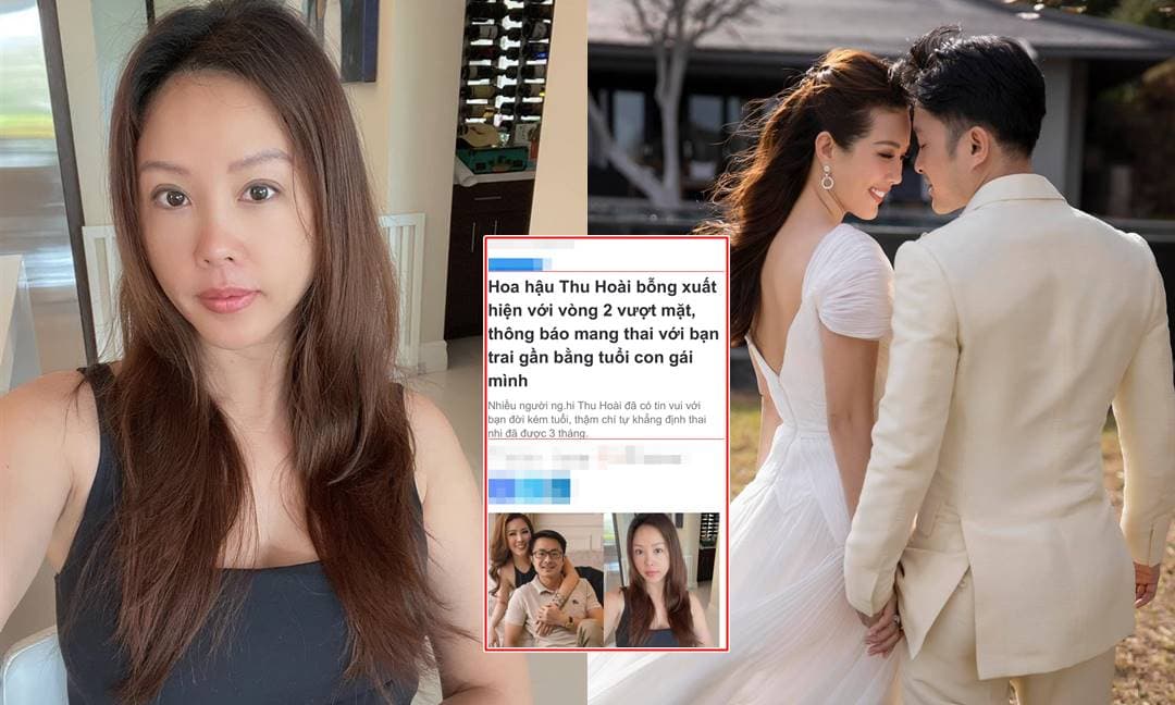 Hoa hậu Thu Hoài bức xúc lên tiếng đáp trả 'cực gắt' khi bị anti-fan nghi vấn có thai với chồng kém tuổi